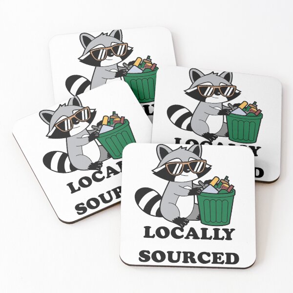 Item preview, Locally Sourced Raccoon Funny Sticker Trash Panda Gift Animal Humor Art designed and sold by SapphosWeave.