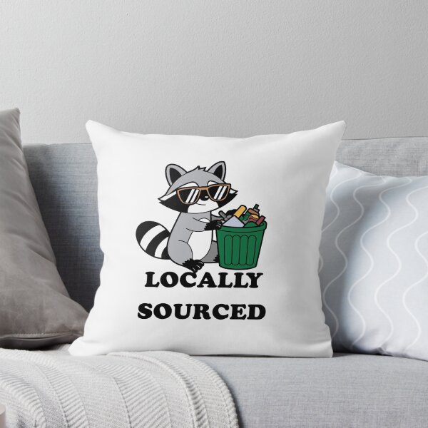 Item preview, Locally Sourced Raccoon Funny Sticker Trash Panda Gift Animal Humor Art designed and sold by SapphosWeave.
