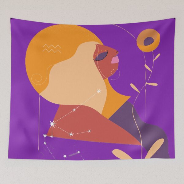 Item preview, Aquarius Zodiac Portrait Art – Astrology Star Sign Illustration designed and sold by BuckaBaby.