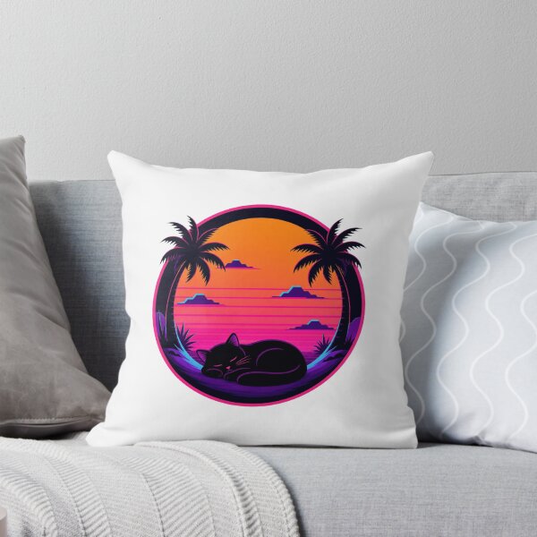 Item preview, Vaporwave Cat Neon Synthwave Retro Futuristic Artwork designed and sold by AMICO77.