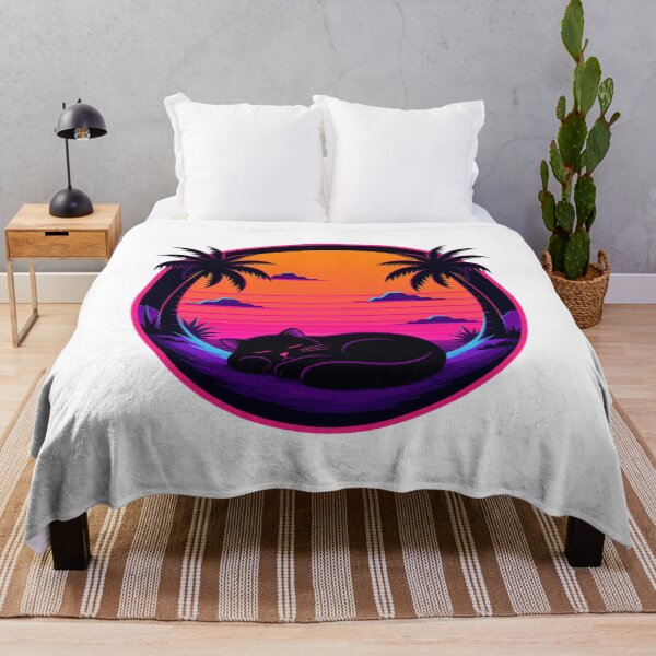 Item preview, Vaporwave Cat Neon Synthwave Retro Futuristic Artwork designed and sold by AMICO77.