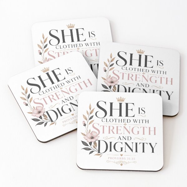 Item preview, She Is Clothed With Strength And Dignity | Proverbs 31 Christian Women's Shirt designed and sold by Illustrated Faith.