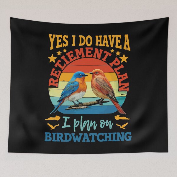 Item preview, My Retirement Plan Is Birds - Funny Bird Watching Retro Sunset Art designed and sold by BendyBeasts.