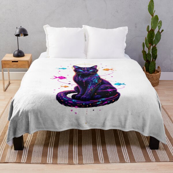 Item preview, Vaporwave Cat Neon Synthwave Retro Futuristic Artwork designed and sold by AMICO77.
