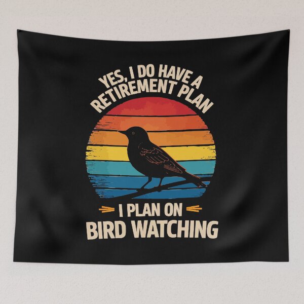 Item preview, My Retirement Plan Is Birds - Funny Bird Watching Retro Sunset Art designed and sold by BendyBeasts.