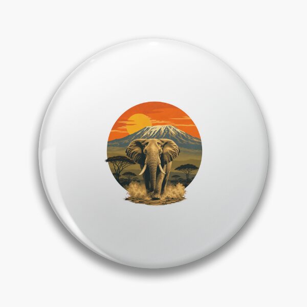 Item preview, Tanzania Elephant Vintage African Savanna Wildlife Illustration designed and sold by AMICO77.