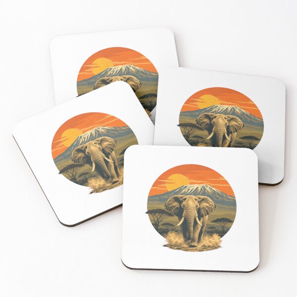 Item preview, Tanzania Elephant Vintage African Savanna Wildlife Illustration designed and sold by AMICO77.