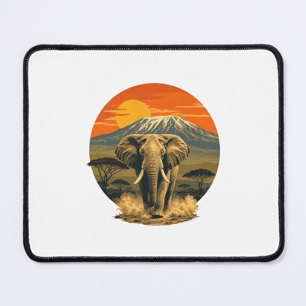 Item preview, Tanzania Elephant Vintage African Savanna Wildlife Illustration designed and sold by AMICO77.