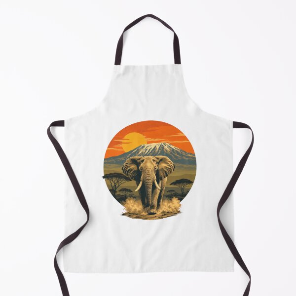 Item preview, Tanzania Elephant Vintage African Savanna Wildlife Illustration designed and sold by AMICO77.