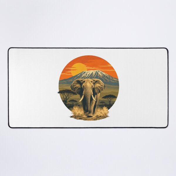 Item preview, Tanzania Elephant Vintage African Savanna Wildlife Illustration designed and sold by AMICO77.