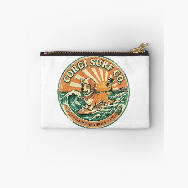Item preview, Vintage Corgi Surf Co Shirt, Retro Corgi Surfing Badge Established 1976 Tee, Unique Corgi Summer Beach Gift for Dog and Surf Lovers designed and sold by Wearable Canvas...