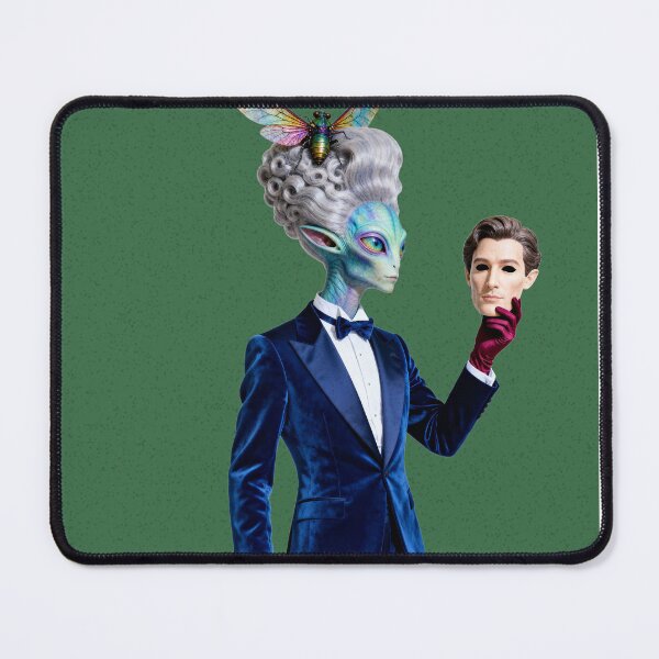 Item preview, Alien Masquerade — Blue Tuxedo Formal Extraterrestrial Art Print designed and sold by monolithstudio.