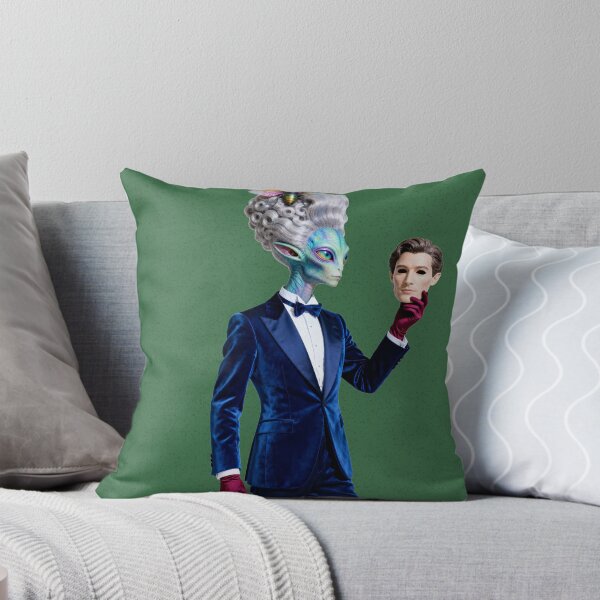 Item preview, Alien Masquerade — Blue Tuxedo Formal Extraterrestrial Art Print designed and sold by monolithstudio.