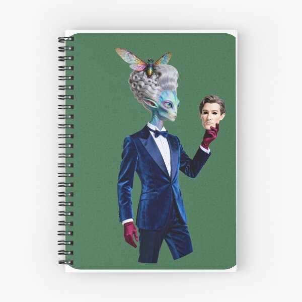 Item preview, Alien Masquerade — Blue Tuxedo Formal Extraterrestrial Art Print designed and sold by monolithstudio.