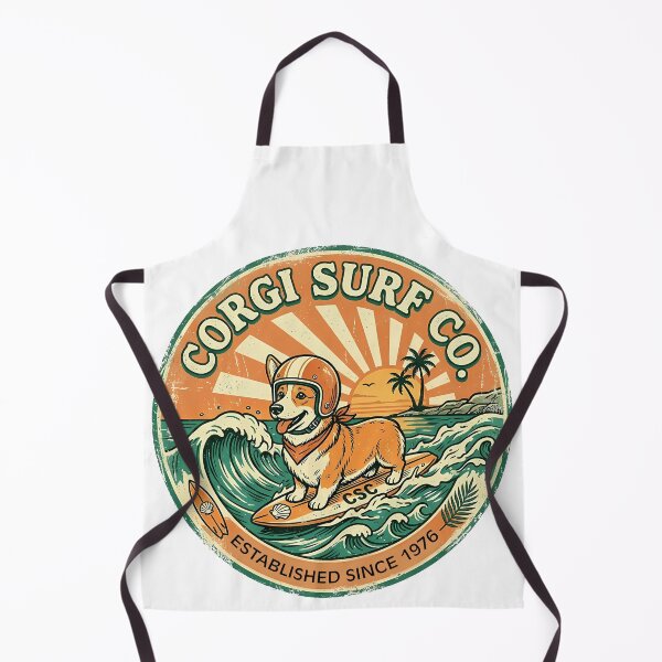 Item preview, Vintage Corgi Surf Co Shirt, Retro Corgi Surfing Badge Established 1976 Tee, Unique Corgi Summer Beach Gift for Dog and Surf Lovers designed and sold by Wearable Canvas...