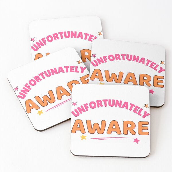 Item preview, Unfortunately Aware Funny Dark Humor Sticker Mental Health Sarcastic Gift designed and sold by SapphosWeave.