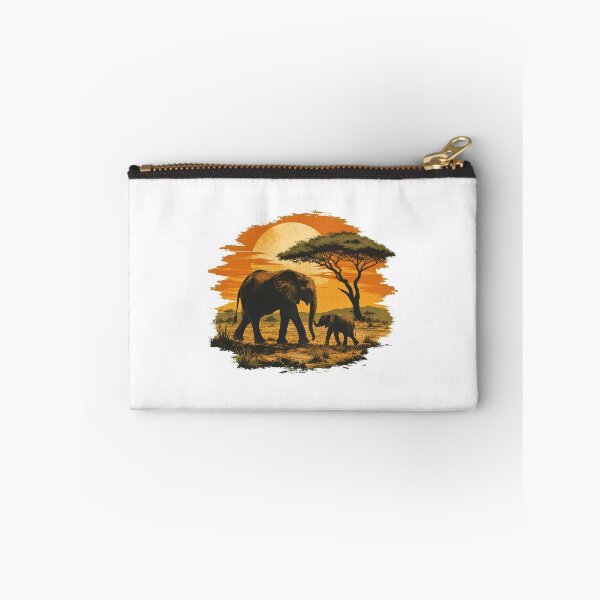 Item preview, Tanzania Elephant Vintage African Savanna Wildlife Illustration designed and sold by AMICO77.