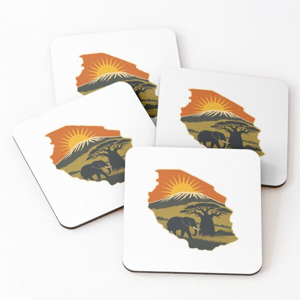 Item preview, Tanzania Elephant Vintage African Savanna Wildlife Illustration designed and sold by AMICO77.