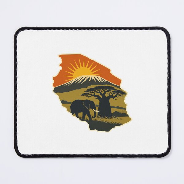 Item preview, Tanzania Elephant Vintage African Savanna Wildlife Illustration designed and sold by AMICO77.