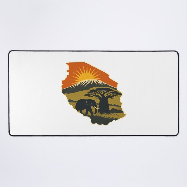 Item preview, Tanzania Elephant Vintage African Savanna Wildlife Illustration designed and sold by AMICO77.