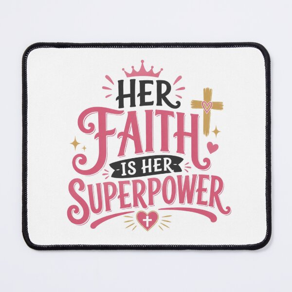 Item preview, Her Faith Is Her Superpower | Christian Women's Typography Shirt designed and sold by Illustrated Faith.
