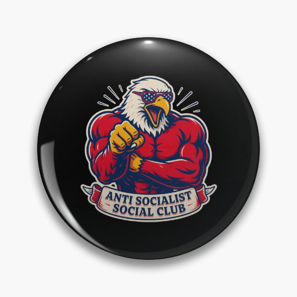 Item preview, Anti Socialist Social Club Retro Funny Political for Patriots designed and sold by Redgiant87x.