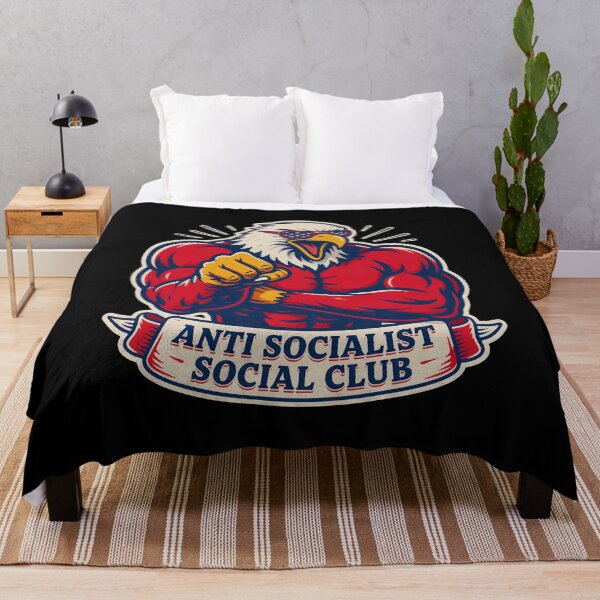 Item preview, Anti Socialist Social Club Retro Funny Political for Patriots designed and sold by Redgiant87x.