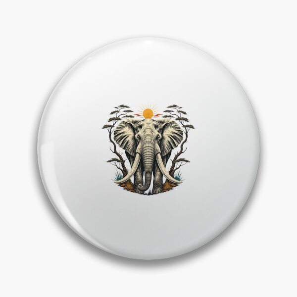 Item preview, Tanzania Elephant Vintage African Savanna Wildlife Illustration designed and sold by AMICO77.