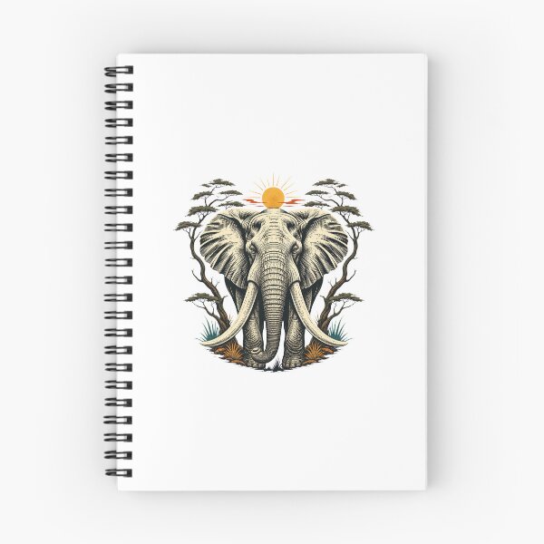 Item preview, Tanzania Elephant Vintage African Savanna Wildlife Illustration designed and sold by AMICO77.