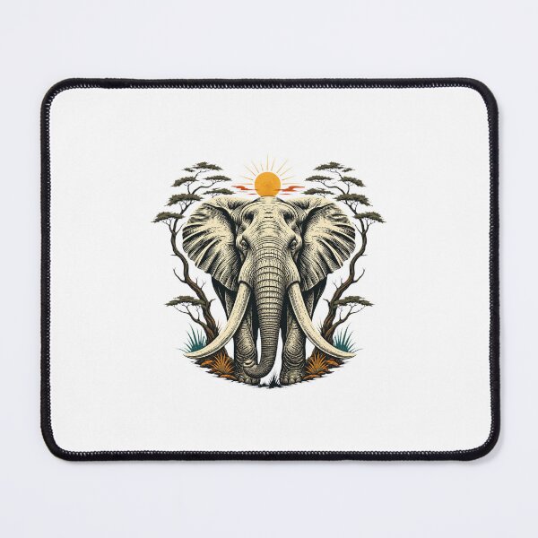 Item preview, Tanzania Elephant Vintage African Savanna Wildlife Illustration designed and sold by AMICO77.