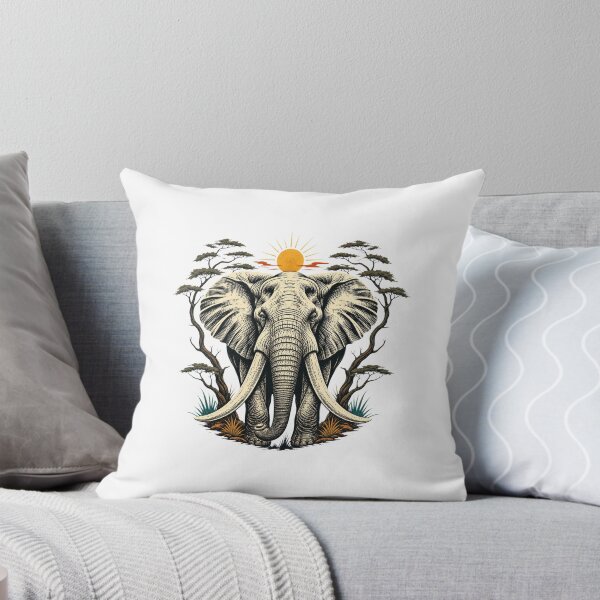 Item preview, Tanzania Elephant Vintage African Savanna Wildlife Illustration designed and sold by AMICO77.