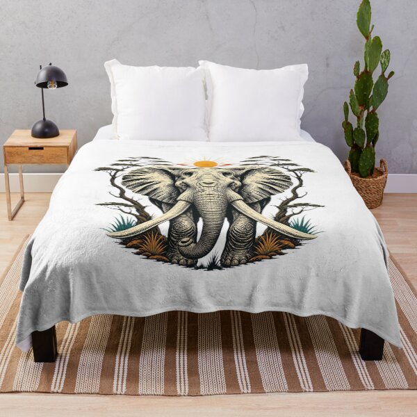 Item preview, Tanzania Elephant Vintage African Savanna Wildlife Illustration designed and sold by AMICO77.