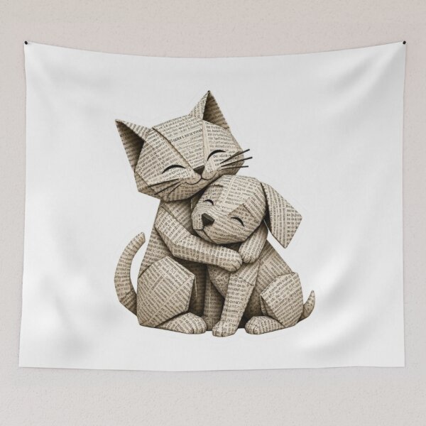 Item preview, Origami Cat Hugging Tiny Kitten designed and sold by Snurly.