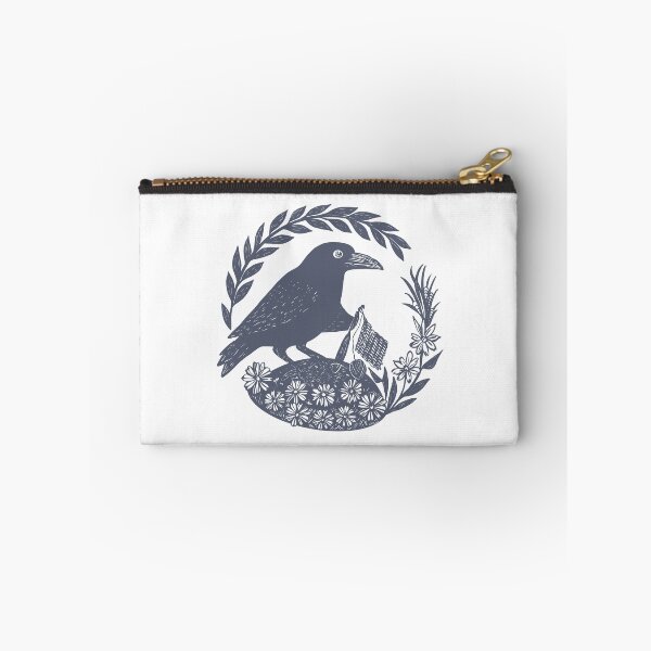 Item preview, Crowchet | vintage vibe linocut crow with crochet designed and sold by KatieCrommett.