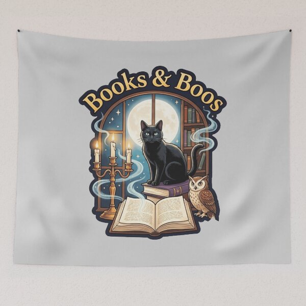 Item preview, Ghost Cat Dark Academy sticker design from the Hound Library designed and sold by Mahilis.