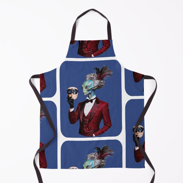 Item preview, Alien Masquerade — Red Tuxedo Peacock Extraterrestrial Art Print designed and sold by monolithstudio.