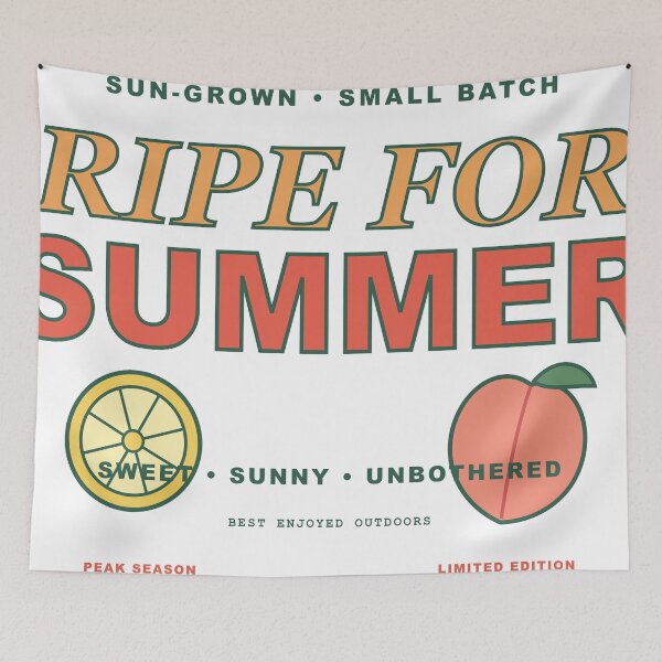 Item preview, Ripe for Summer – Retro Citrus and Peach Vacation T-Shirt designed and sold by WORN.THOUGHTS.
