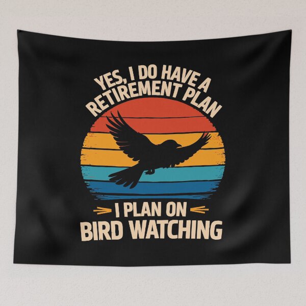Item preview, My Retirement Plan Is Birds - Funny Bird Watching Retro Sunset Art designed and sold by BendyBeasts.