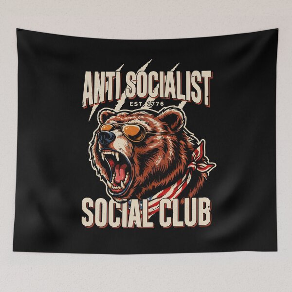 Item preview, Anti Socialist Social Club Classic Funny Political Meme designed and sold by Redgiant87x.