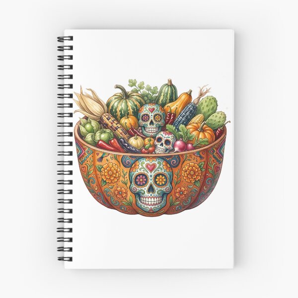 Item preview, Dia De Los Muertos Harvest Bowl Illustration designed and sold by BetweenForms.