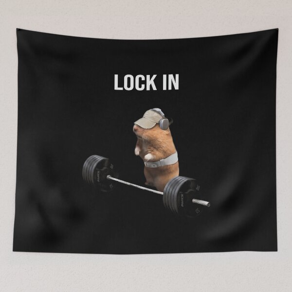 Item preview, Funny Lock In Capybara Gym Lifting Weightlifting Meme [Black Shirt Only] designed and sold by Off-Road-Zone.