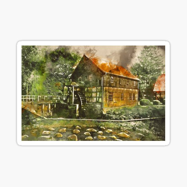 Item preview, An old watermill  designed and sold by AM FineArtPrints.