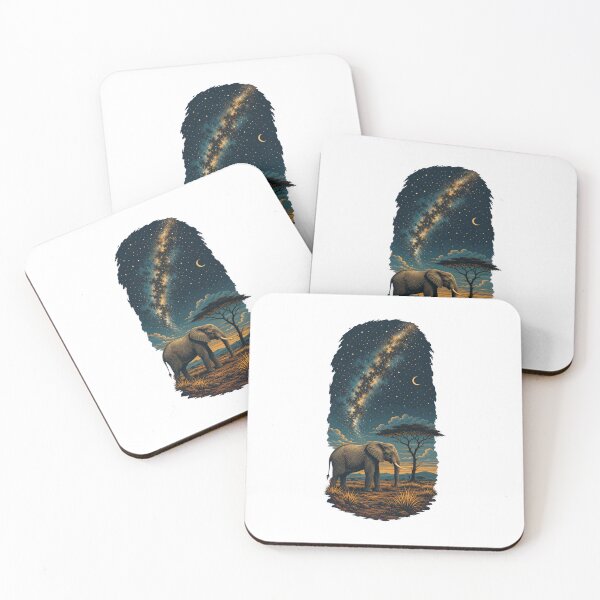 Item preview, Tanzania Elephant Vintage African Savanna Wildlife Illustration designed and sold by AMICO77.