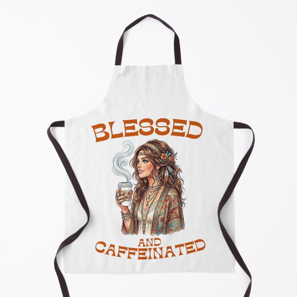 Item preview, Blessed And Caffeinated Boho Coffee Girl designed and sold by Stone and Sage Prints.