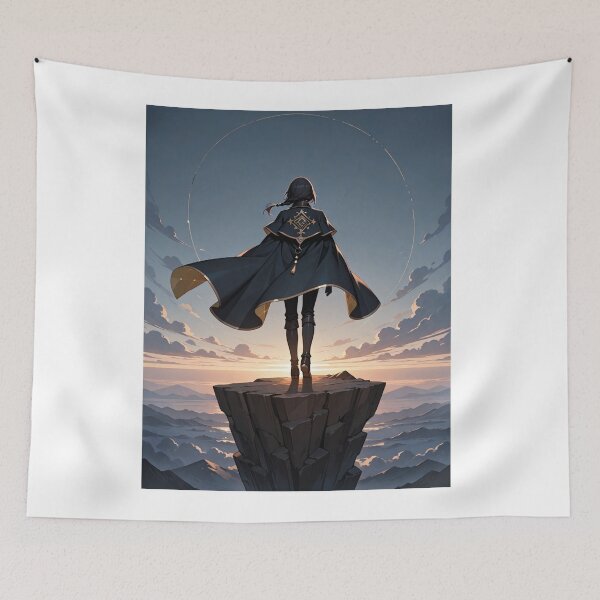 Item preview, Fantastic Art - Enigmatic Character, Solitary Contemplation in an Epic Setting designed and sold by AnimeShin.