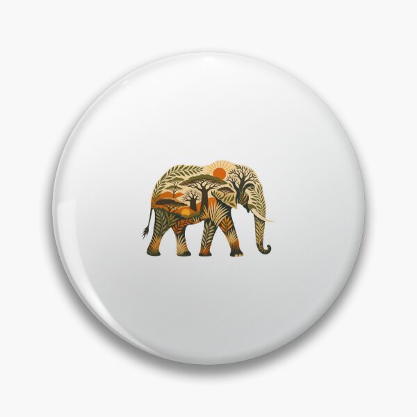 Item preview, Tanzania Elephant Vintage African Savanna Wildlife Illustration designed and sold by AMICO77.