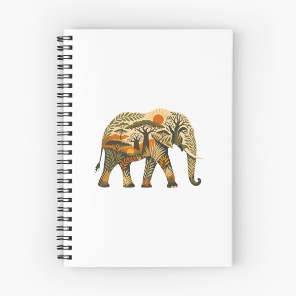 Item preview, Tanzania Elephant Vintage African Savanna Wildlife Illustration designed and sold by AMICO77.