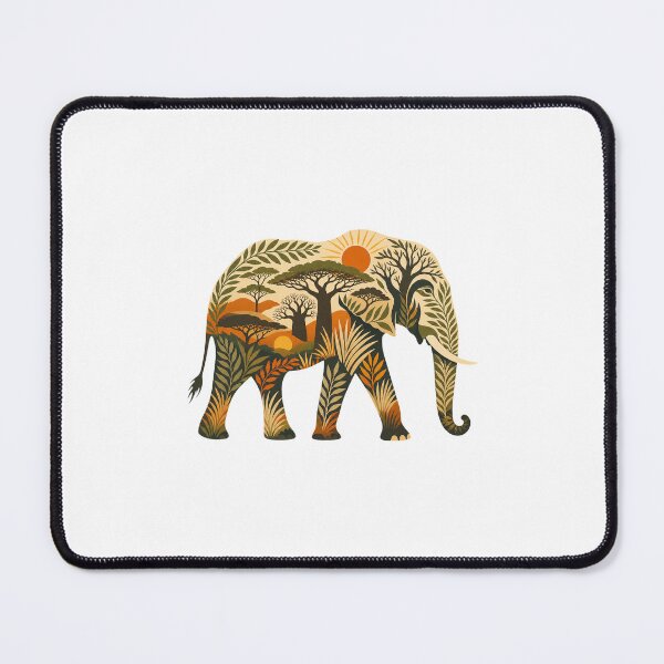 Item preview, Tanzania Elephant Vintage African Savanna Wildlife Illustration designed and sold by AMICO77.