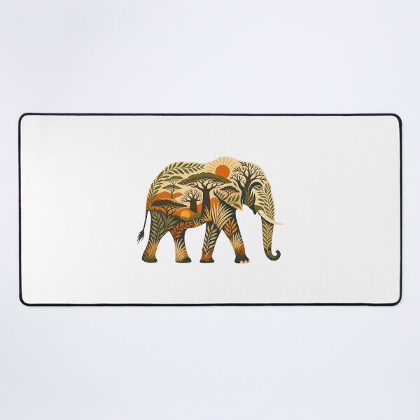 Item preview, Tanzania Elephant Vintage African Savanna Wildlife Illustration designed and sold by AMICO77.