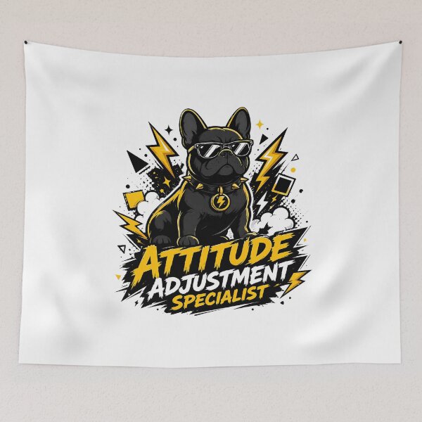 Item preview, Funny French Bulldog Attitude Adjustment Specialist Shirt designed and sold by PawVerse Studio ⭐⭐⭐⭐⭐.